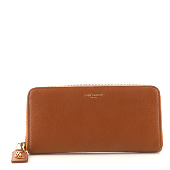 Saint Laurent Rive Gauche Zip Around Wallet Leather Long