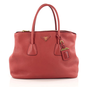 Prada Double Zip Convertible Tote Vitello Daino Large