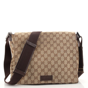 Gucci Flap Messenger Bag GG Canvas Medium