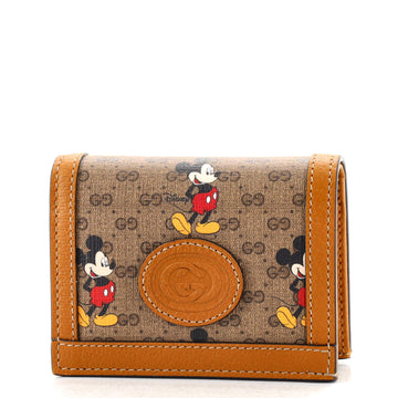 Gucci Disney Mickey Mouse Card Case Wallet Printed Mini GG Coated Canvas