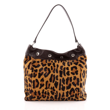 Prada Hobo Cavallino Calf Hair with Studded Leather Medium