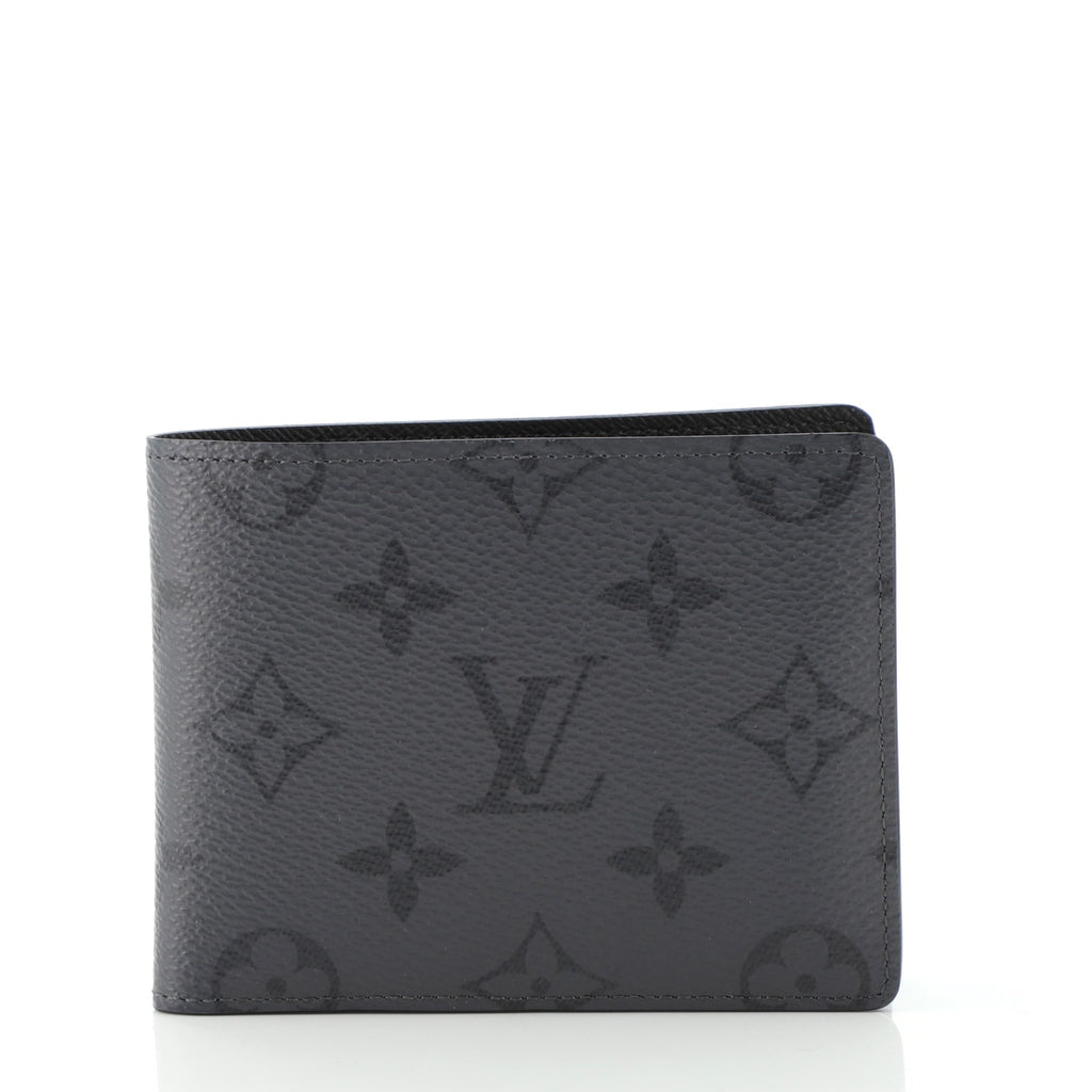 Louis Vuitton LV slender wallet eclipse Grey Leather ref.270366