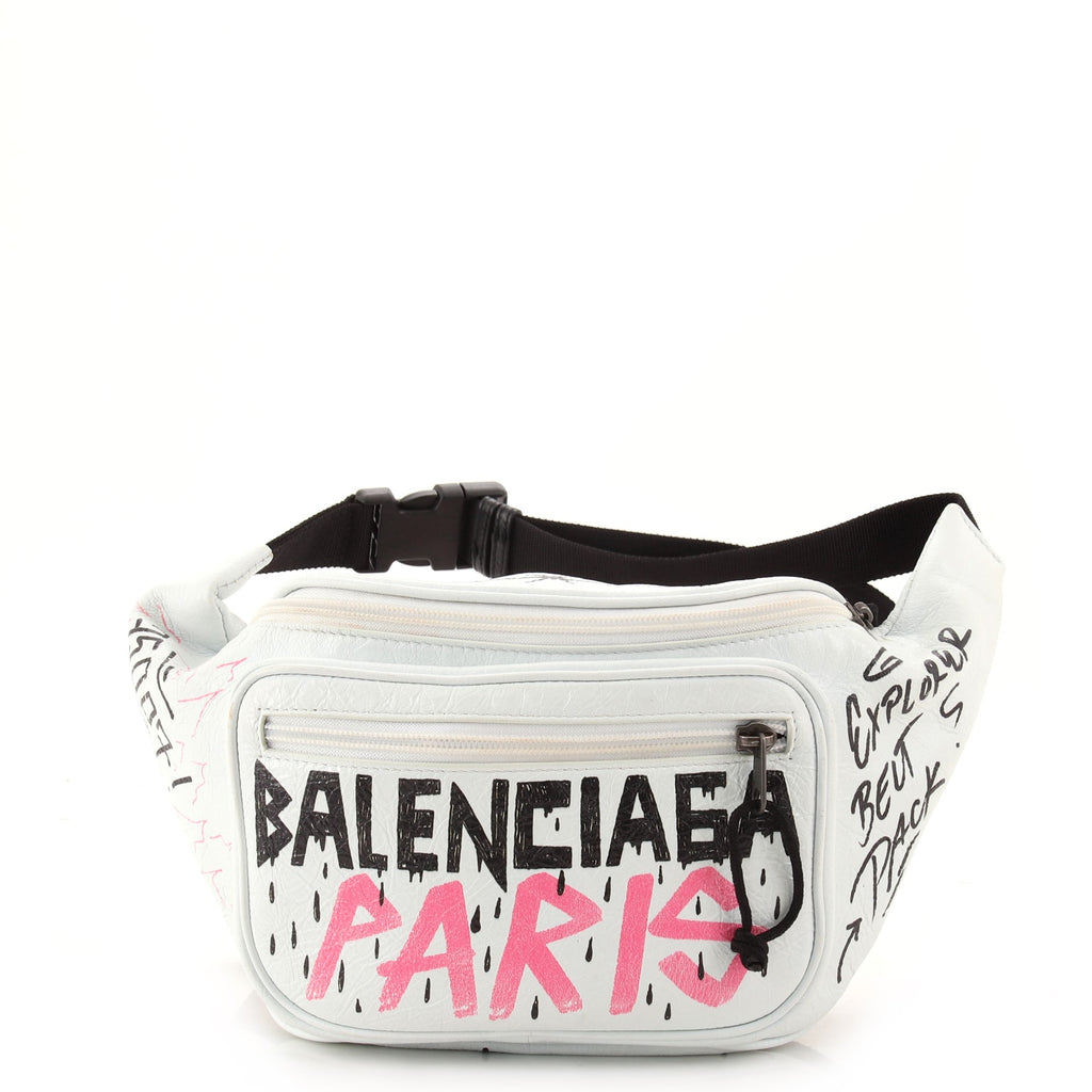 Balenciaga Graffiti Explorer Belt Bag Leather Medium Print 1368761