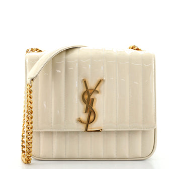 Saint Laurent Vicky Crossbody Bag Vertical Quilted Patent Large