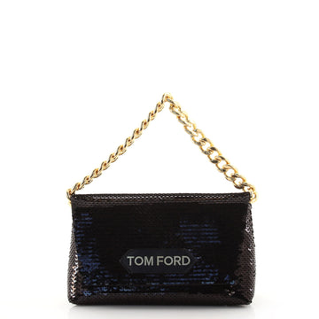 Tom Ford Label Flap Chain Clutch Sequins Mini