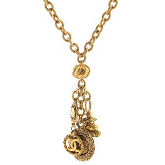 Chanel Vintage CC Charms Long Necklace Metal