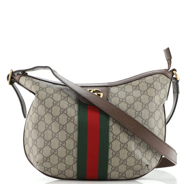 Gucci Ophidia Half Moon Hobo GG Coated Canvas Small