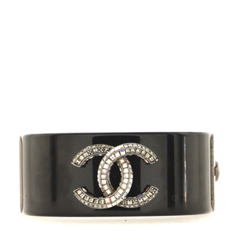 Chanel CC Cuff Bracelet Resin with Metal and Crystals