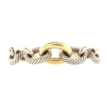 David Yurman Oval Link Bracelet Sterling Silver with 18K Yellow Gold XL