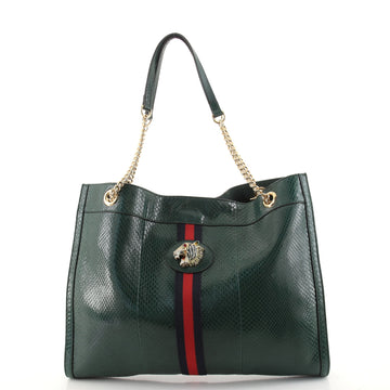 Gucci Rajah Chain Tote Snakeskin Large
