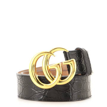 Gucci GG Marmont Belt Crocodile Wide