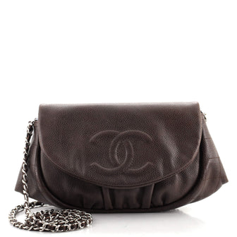 Chanel Half Moon Wallet on Chain Caviar