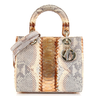 Christian Dior Lady Dior Bag Python Medium