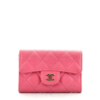 Chanel Classic Flap Card Case Quilted Caviar