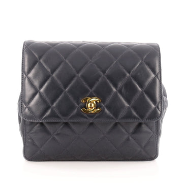 Chanel Vintage Compartment Backpack Quilted Leather Small