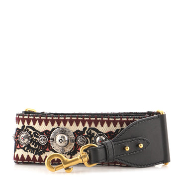 Christian Dior Bohemian Shoulder Strap Embellished Canvas