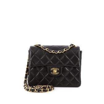 Chanel Handbag Vintage Square Classic Mini Single Flap Quilted Black  Lambskinc14 Leather ref.641223 - Joli Closet