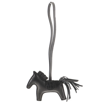 Hermes So Black GriGri Rodeo Touch Bag Charm Leather with Alligator PM