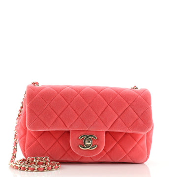 Chanel Pearl Crush Flap Bag Quilted Velvet with Crystal Detail Mini