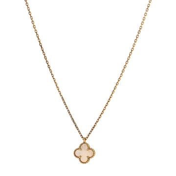 Van Cleef & Arpels Sweet Alhambra Pendant Necklace 18K Yellow Gold and Mother of Pearl