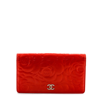 Chanel L-Yen Wallet Camellia Patent
