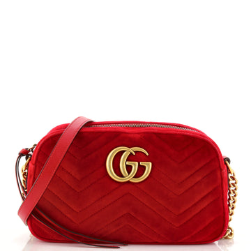 Gucci GG Marmont Shoulder Bag Matelasse Velvet Small