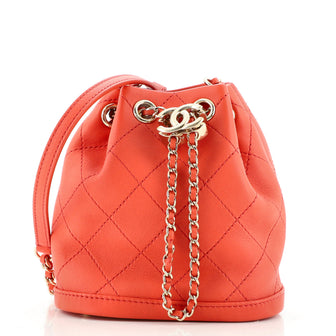 Chanel CC Drawstring Bucket Bag Quilted Calfskin Mini