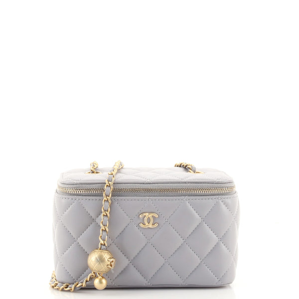 CHANEL バニティ パール Chanel Pearl Crush Vanity Case with Chain Quilted Lambskin Small