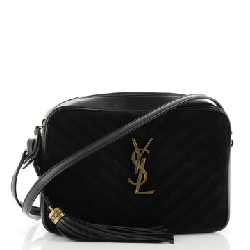 Saint Laurent Lou Camera Bag Matelasse Chevron Suede Small