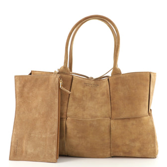 Bottega Veneta Arco Tote Maxi Intrecciato Suede Medium
