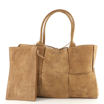 Bottega Veneta Arco Tote Maxi Intrecciato Suede Medium