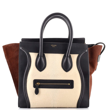 Celine Tricolor Luggage Bag Pony Hair and Leather Mini