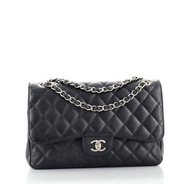 Chanel Classic Double Flap Bag Quilted Caviar Jumbo