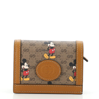 Gucci Disney Mickey Mouse Card Case Wallet Printed Mini GG Coated Canvas