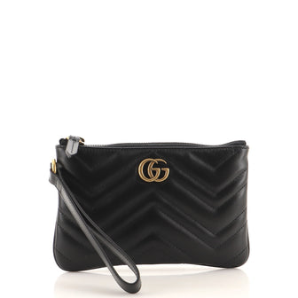 Gucci GG Marmont Flat Wrist Wallet Matelasse Leather