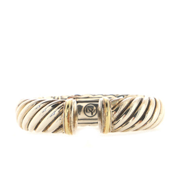 David Yurman Sculpted Cable Cuff Bracelet Sterling Silver with 18K Yellow Gold 15mm
