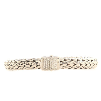 John Hardy Classic Chain Bracelet Sterling Silver with Diamonds 7.5mm