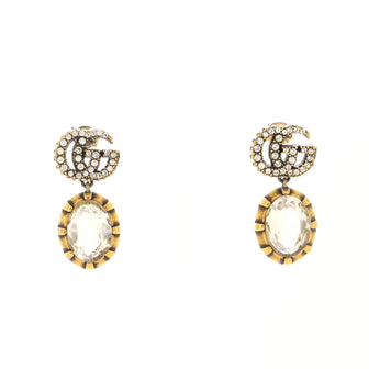 Gucci Interlocking G Drop Earrings Metal with Crystals
