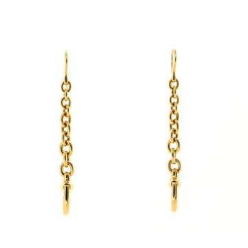 Gucci Horsebit Chain Drop Earrings 18K Yellow Gold