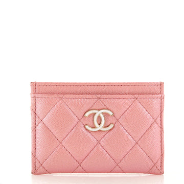 Chanel CC Card Holder Quilted Iridescent Caviar