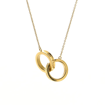 Tiffany & Co. 1837 Interlocking Circles Pendant Necklace 18K Yellow Gold Small