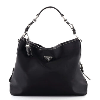 Prada Belted Hobo Tessuto with Leather Medium