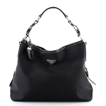 Prada Belted Hobo Tessuto with Leather Medium