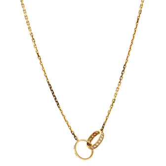 Cartier Love Interlocking Necklace 18K Yellow Gold and Diamonds