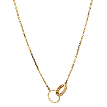 Cartier Love Interlocking Necklace 18K Yellow Gold and Diamonds
