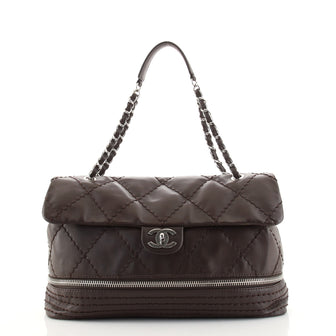 Chanel Expandable Ligne Flap Bag Quilted Calfskin Medium