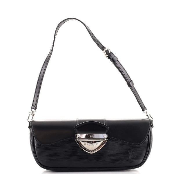 Louis+Vuitton+Pochette+Montaigne+Shoulder+Bag+Black+Leather for
