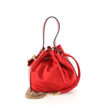 Versace Medusa Drawstring Bucket Bag Satin with Crystals Mini