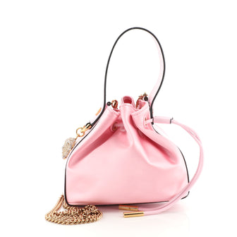 Versace Medusa Drawstring Bucket Bag Satin with Crystals Mini
