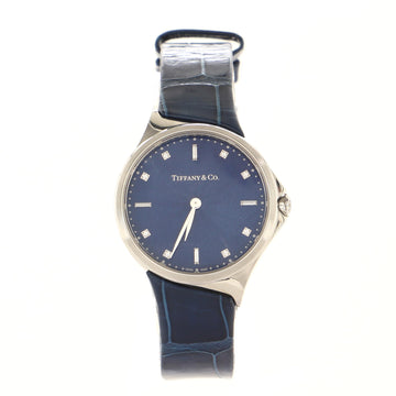 Tiffany & Co. Metro 2-Hand Quartz Watch Stainless Steel and Alligator with Diamond Markers 28